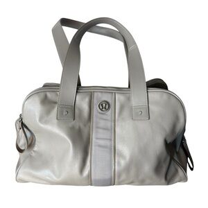 LULULEMON Two Times A Yogi Gym Bag Storm Grey Yoga Travel Zipper Mat Mesh Pocket